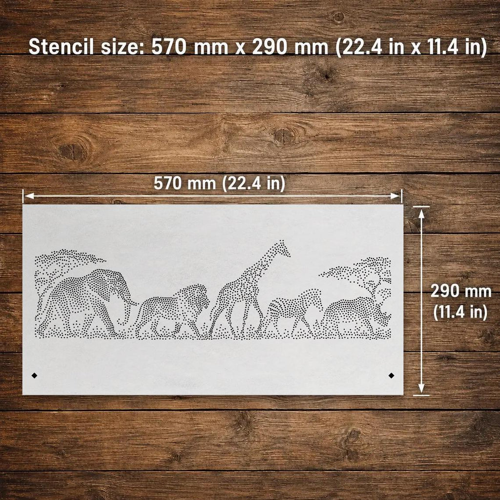 Repeating Safari Wall reusable Mylar stencil