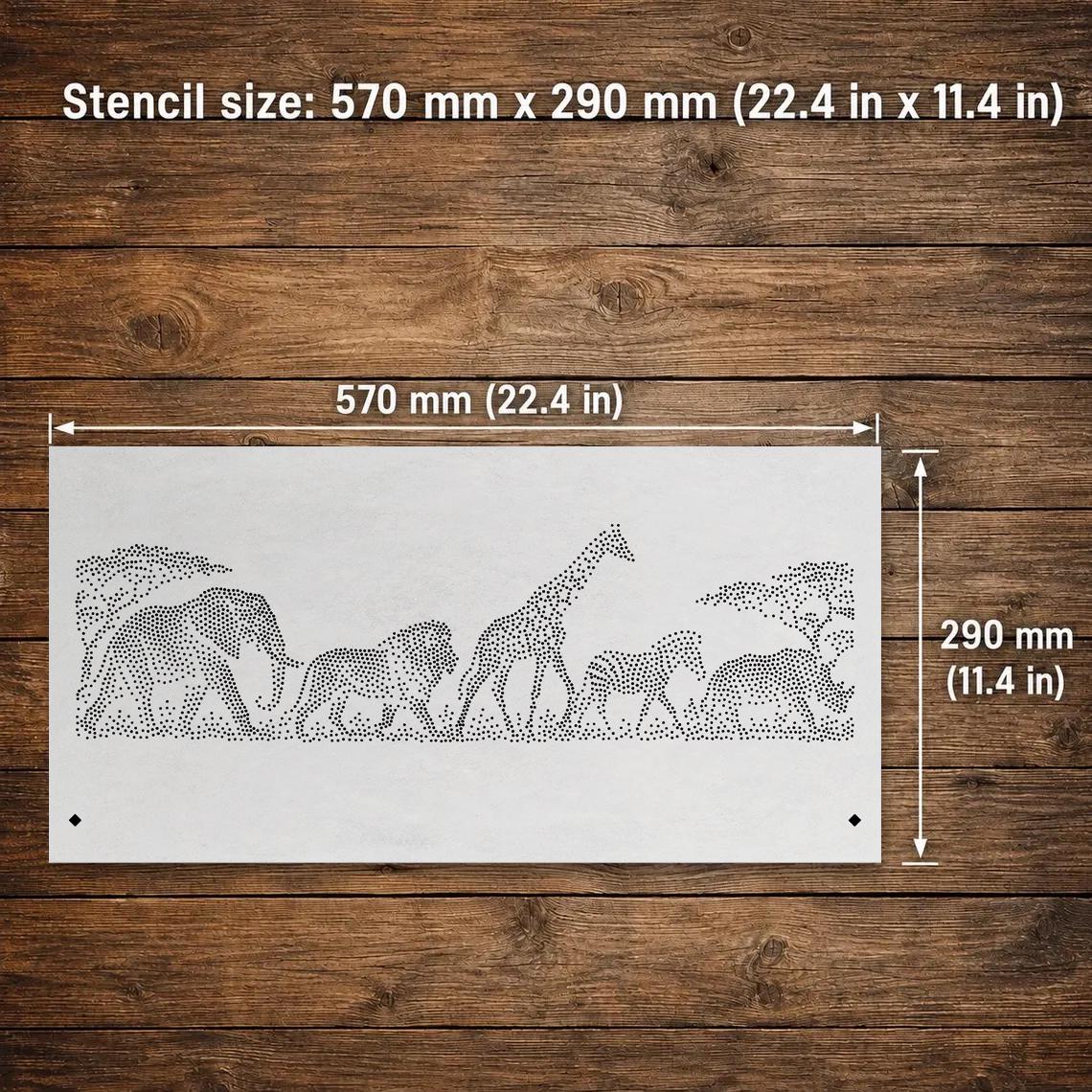 Repeating Safari Wall reusable Mylar stencil