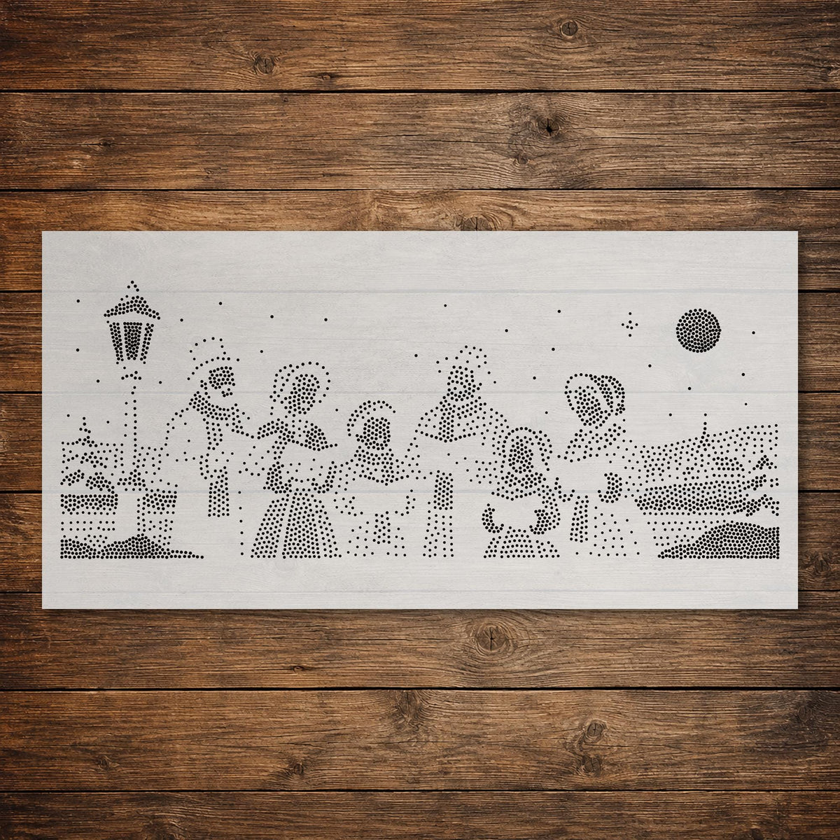 Christmas Carol Singers Window Snow Spray reusable Mylar stencil