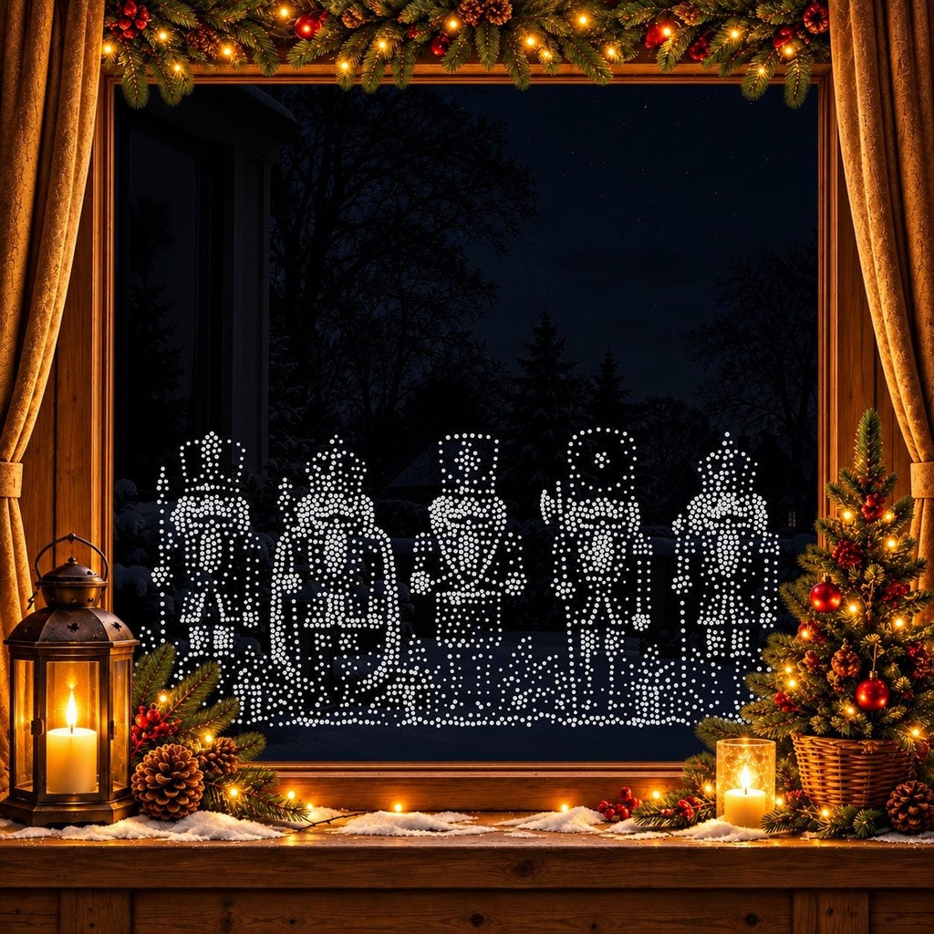 Nutcracker Soldiers Window Snow Spray reusable Mylar stencil