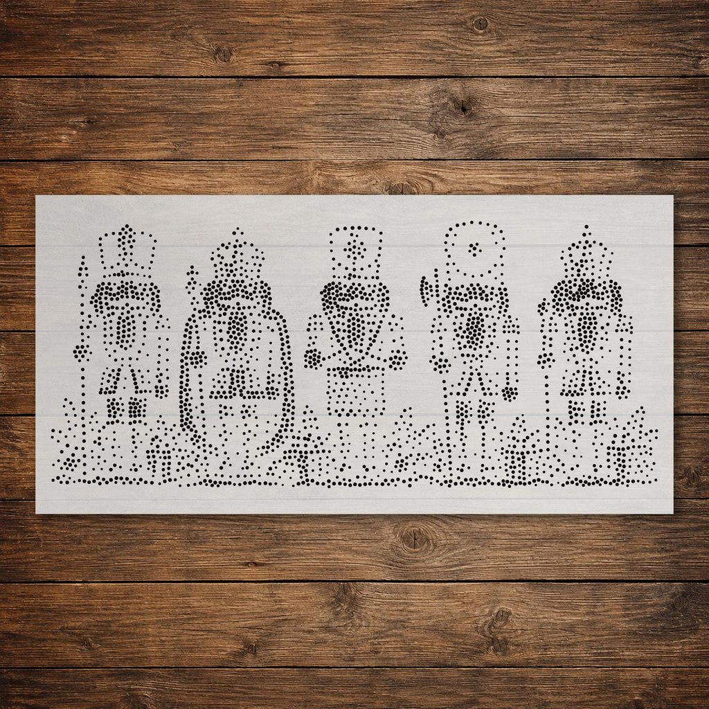 Nutcracker Soldiers Window Snow Spray reusable Mylar stencil