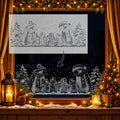 Christmas Penguin Family Window Snow Spray reusable Mylar stencil