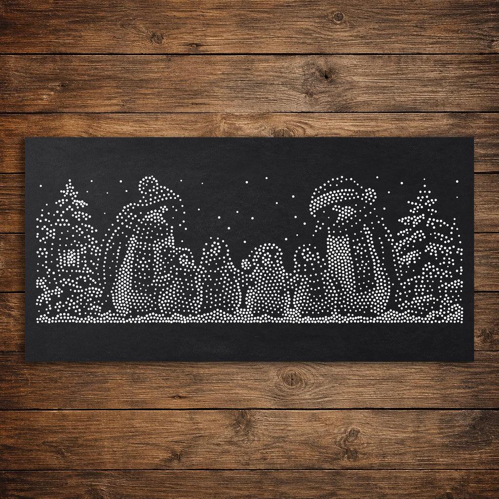 Christmas Penguin Family Window Snow Spray reusable Mylar stencil