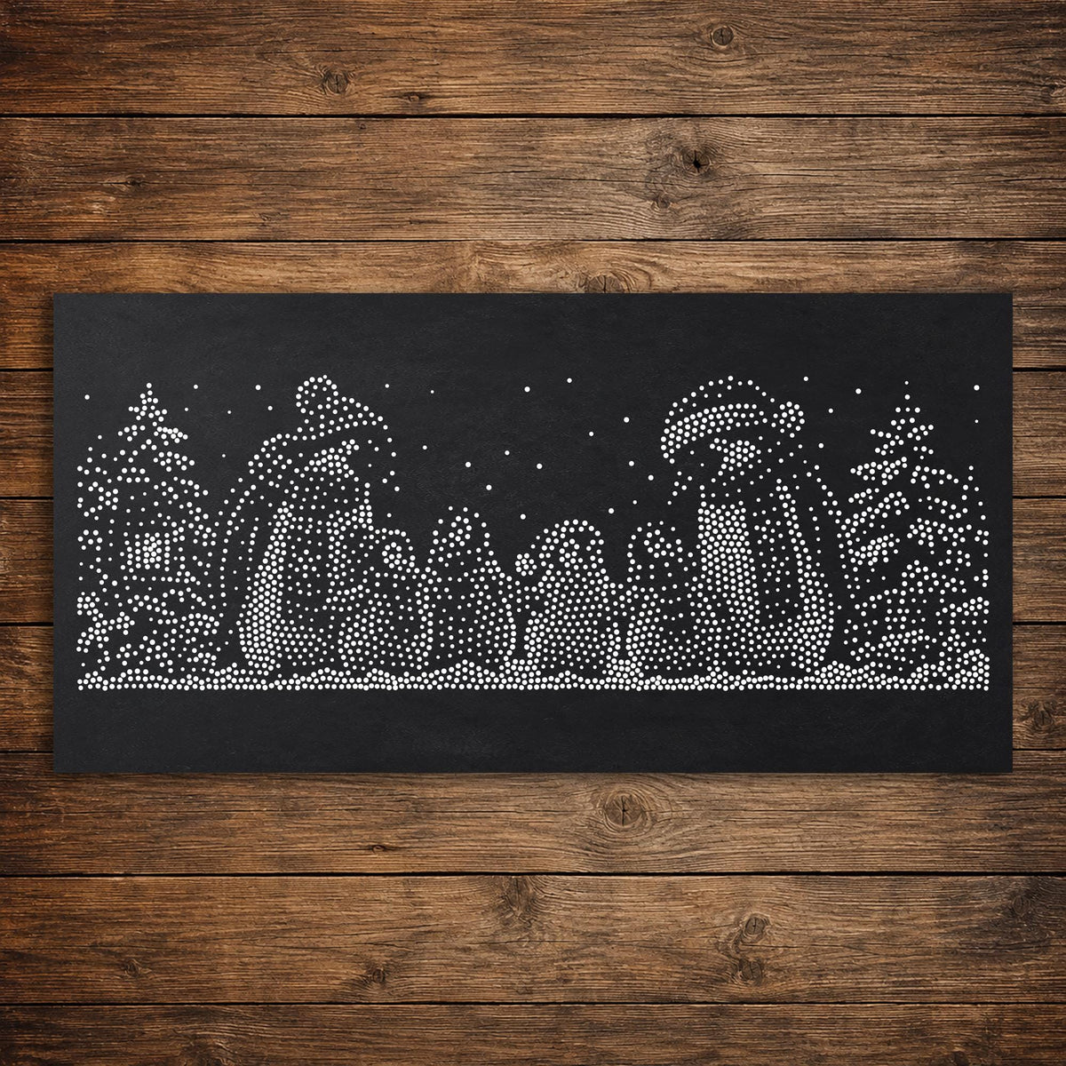 Christmas Penguin Family Window Snow Spray reusable Mylar stencil