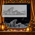Christmas Polar Bear Family Window Snow Spray reusable Mylar stencil