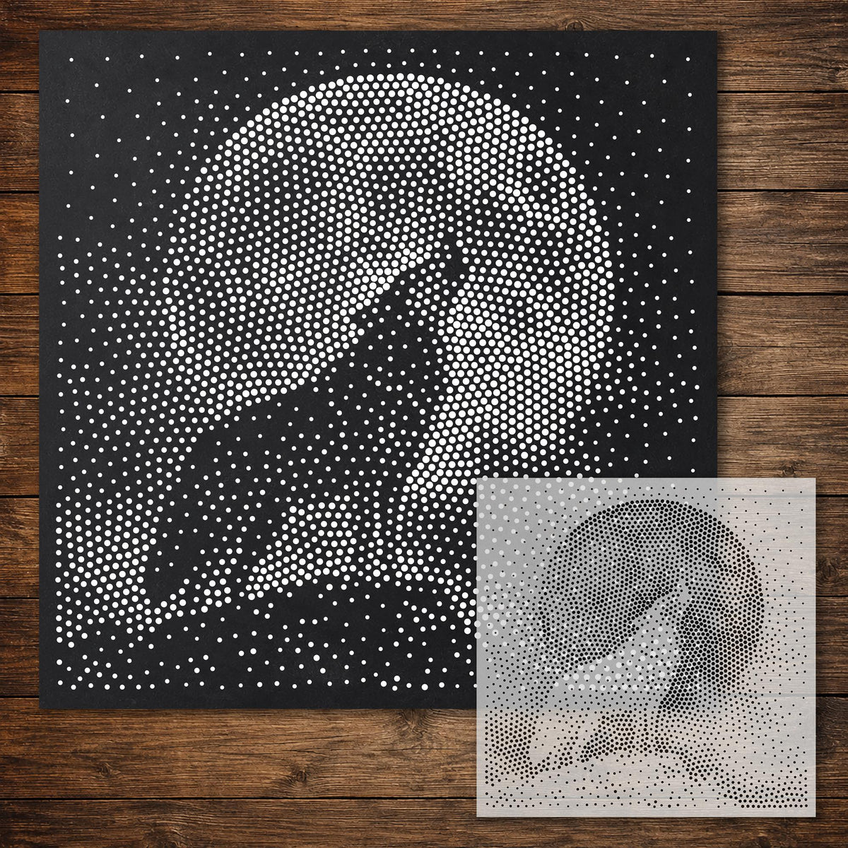 Wolf Howling at Moon reusable Mylar stencil