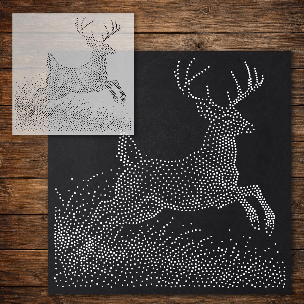 Deer Jumping reusable Mylar stencil