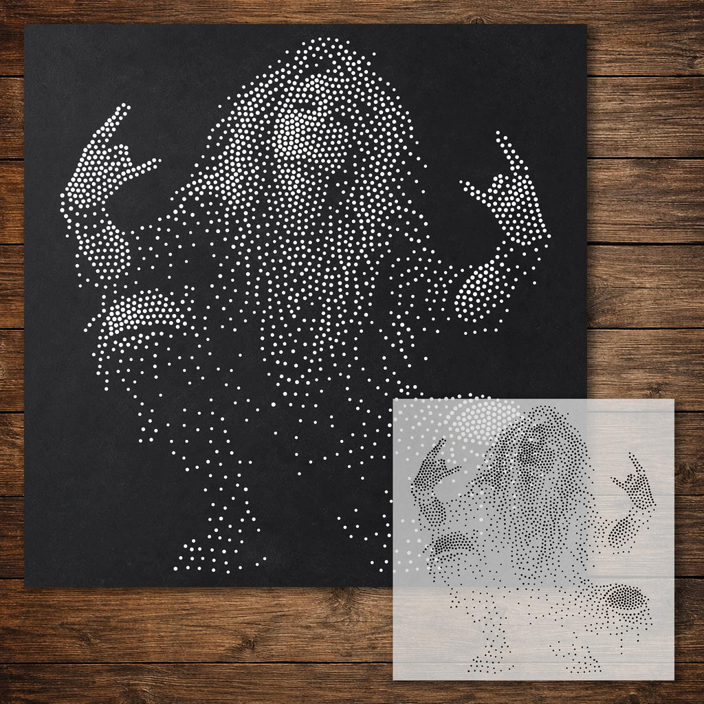 Rock Girl reusable Mylar stencil