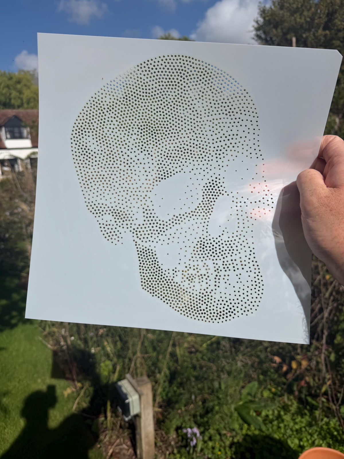 Human Skull #1 reusable Mylar stencil