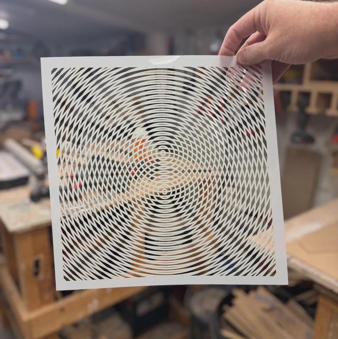 Geometric reusable Mylar stencil