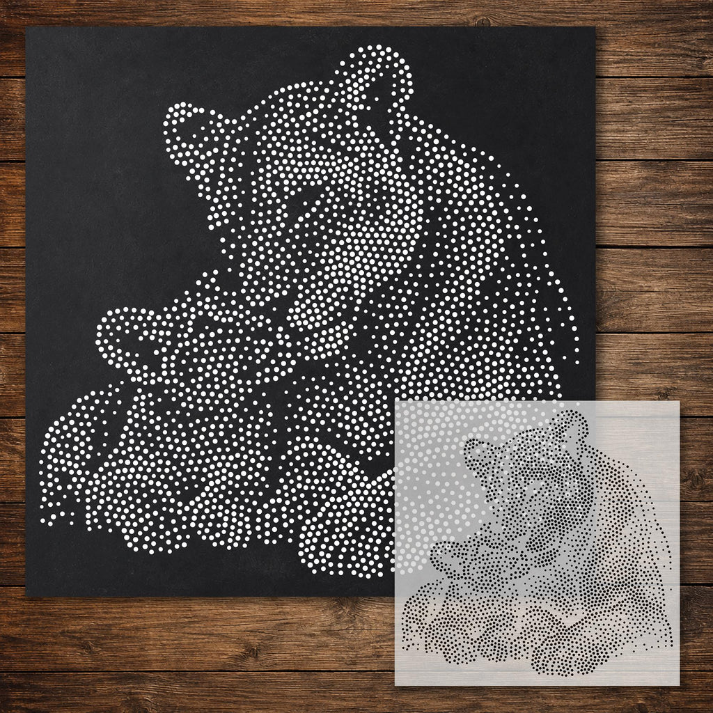 Lioness with Cub reusable Mylar stencil