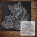 Lioness with Cub reusable Mylar stencil