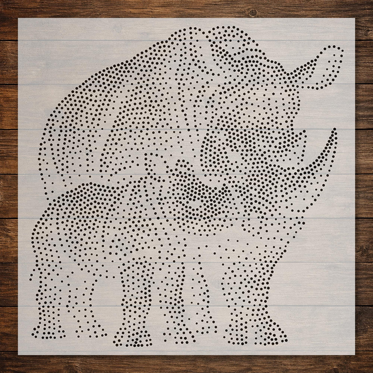 Rhino with Calf reusable Mylar stencil
