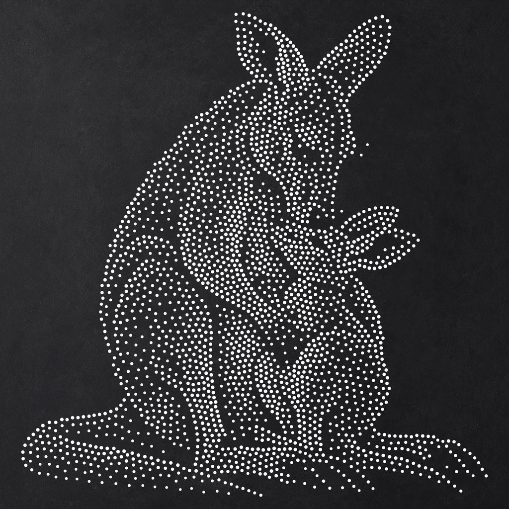 Kangaroo with Joey reusable Mylar stencil