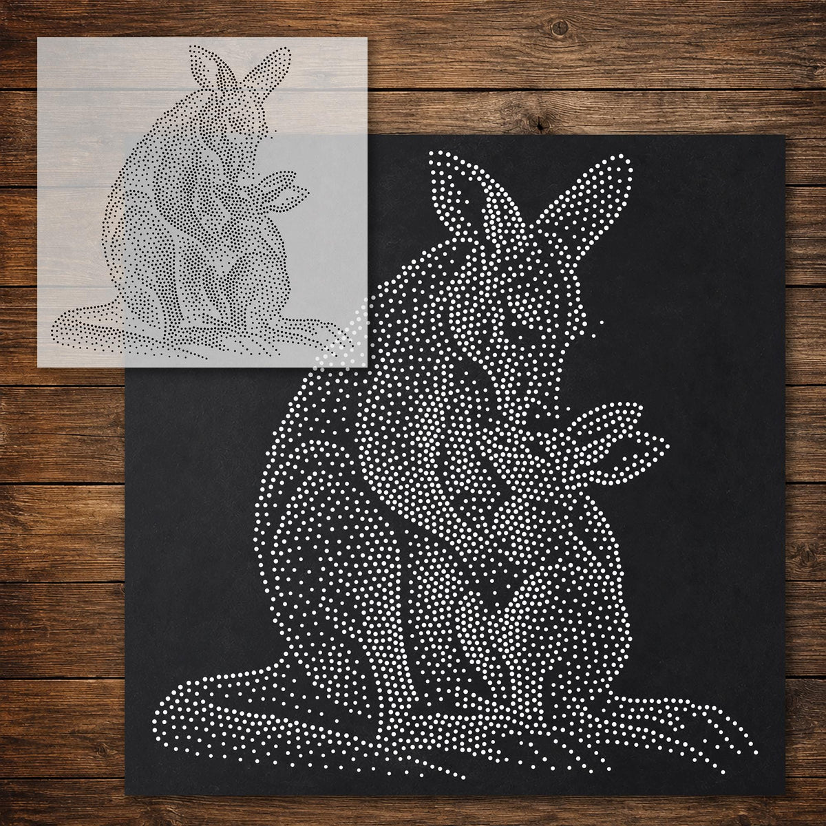 Kangaroo with Joey reusable Mylar stencil