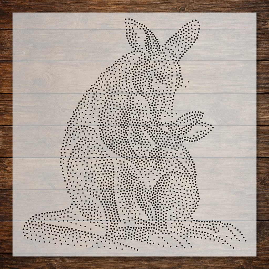 Kangaroo with Joey reusable Mylar stencil