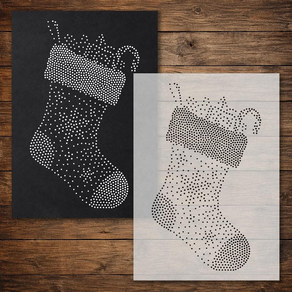 Christmas Stocking reusable Mylar stencil