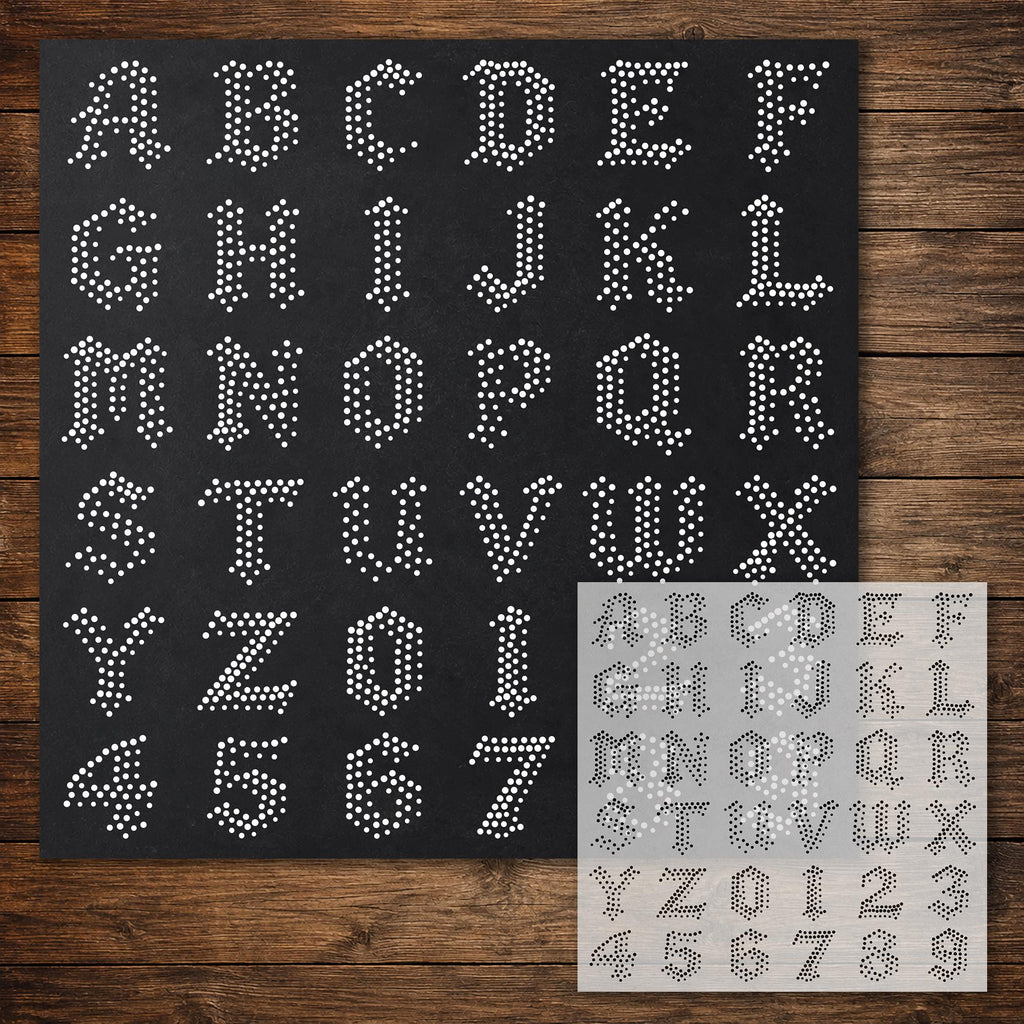 Letters & Numbers reusable Mylar stencil