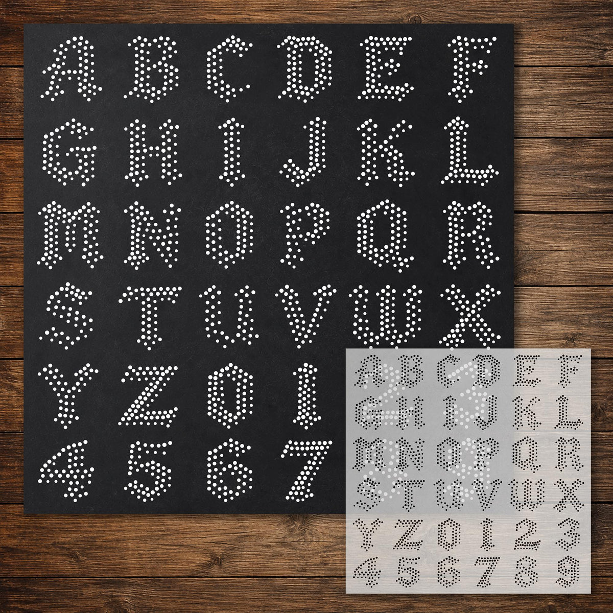 Letters & Numbers reusable Mylar stencil