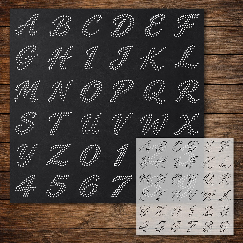 Letters & Numbers reusable Mylar stencil