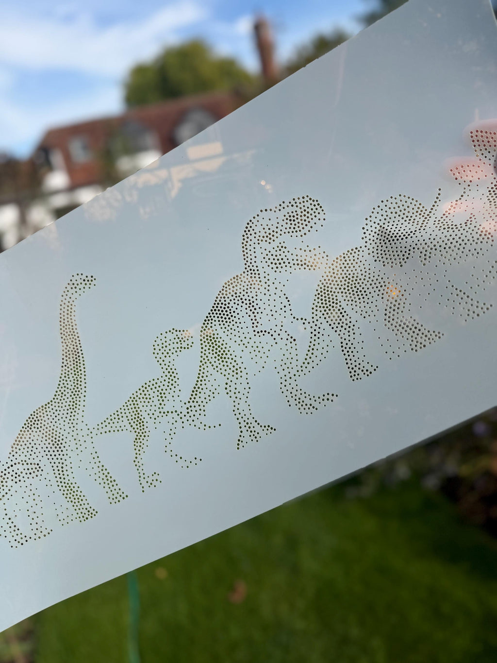Repeating Dinosaur Wall reusable Mylar stencil