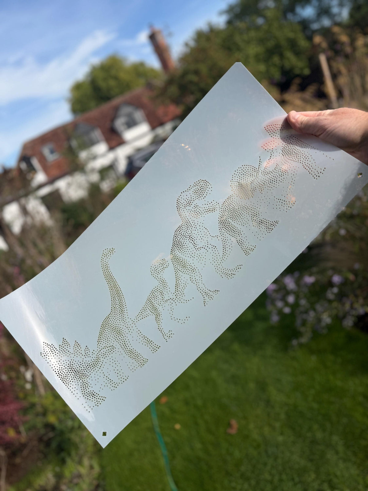 Repeating Dinosaur Wall reusable Mylar stencil