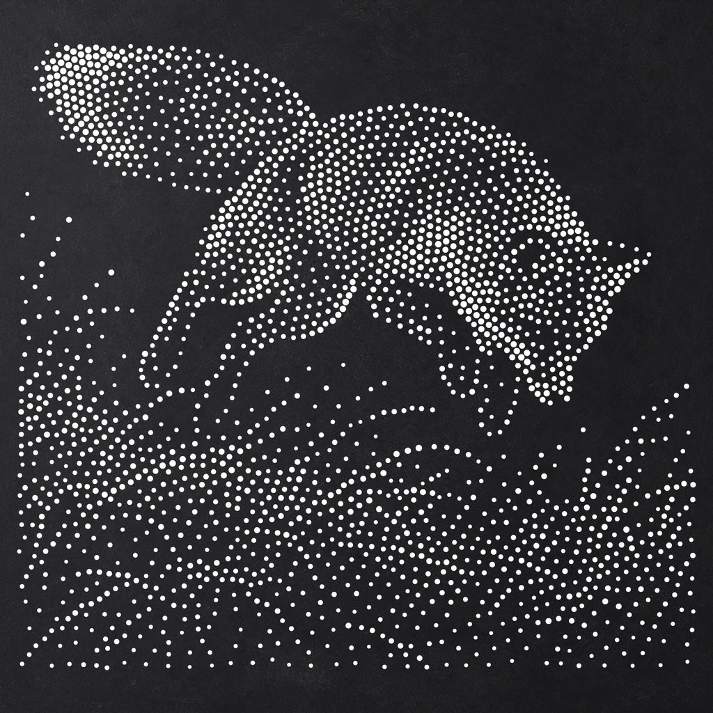 Fox Pouncing reusable Mylar stencil