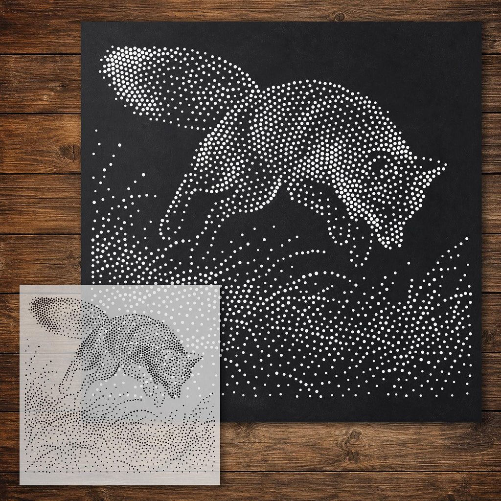 Fox Pouncing reusable Mylar stencil