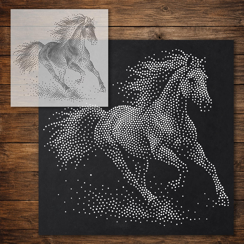 Horse Galloping reusable Mylar stencil