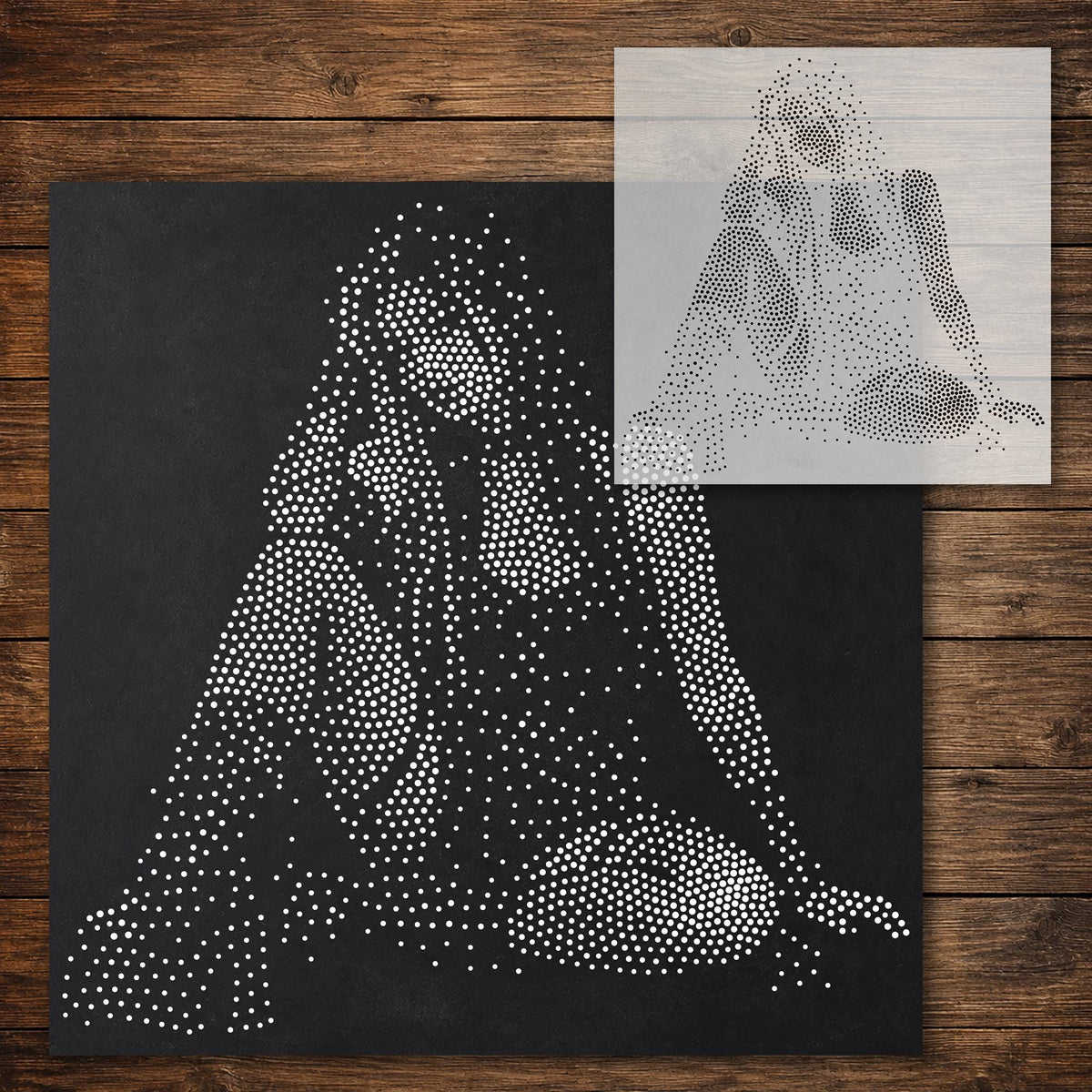 Emo Goth Girl reusable Mylar stencil