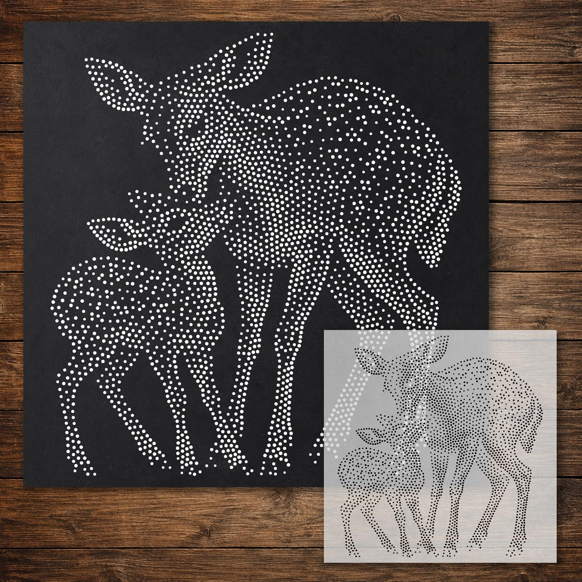 Deer with Fawn reusable Mylar stencil