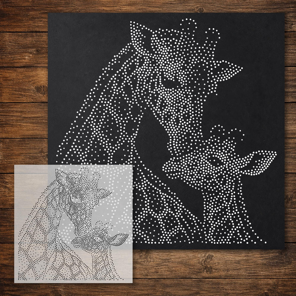 Giraffe with Calf reusable Mylar stencil