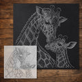 Giraffe with Calf reusable Mylar stencil