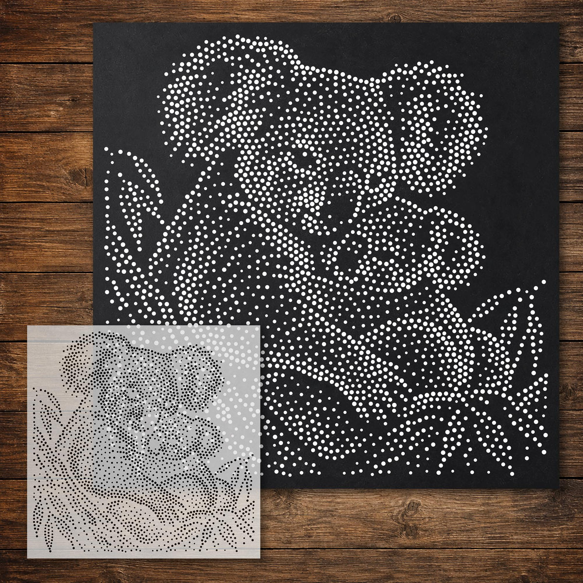Koala with Joey reusable Mylar stencil