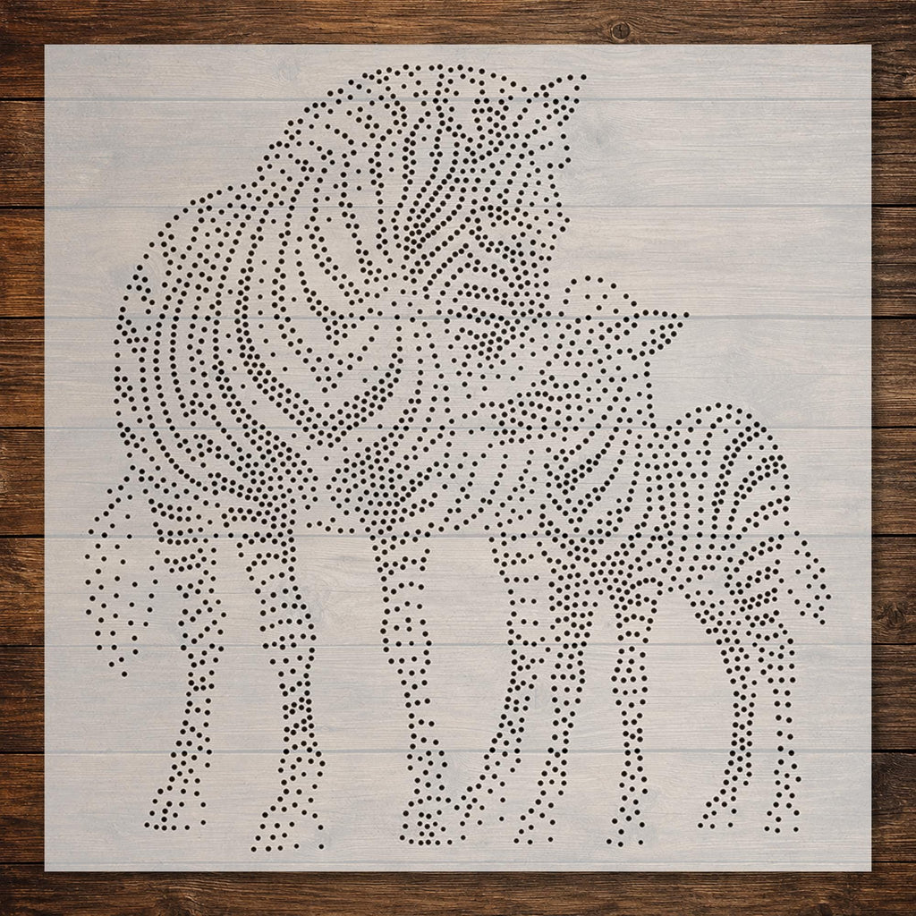 Zebra with Foal reusable Mylar stencil