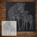 Zebra with Foal reusable Mylar stencil
