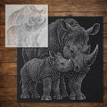 Rhino with Calf reusable Mylar stencil